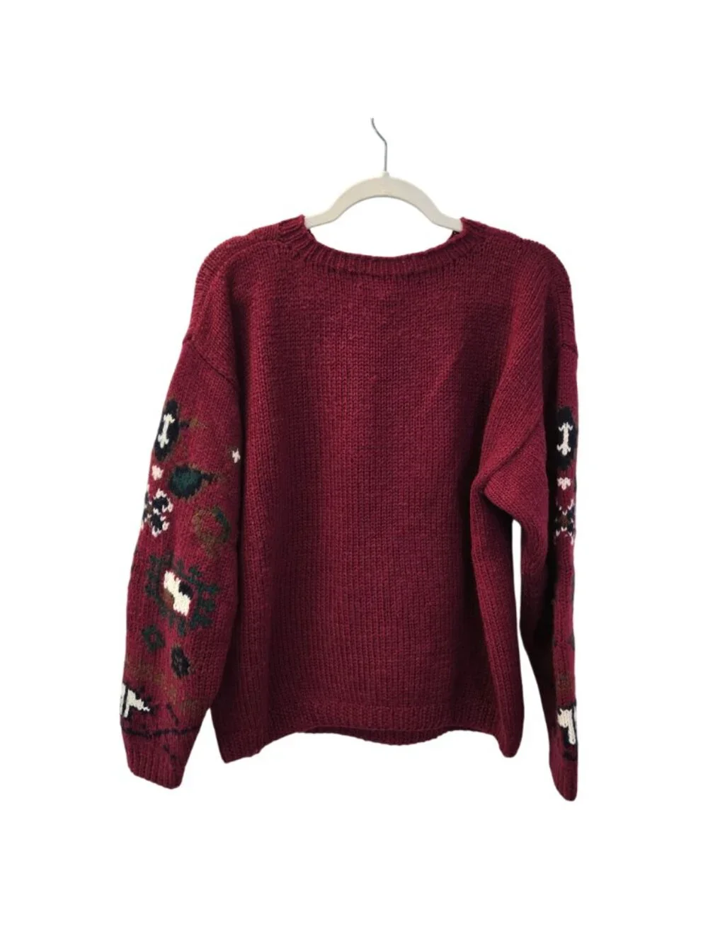 Vintage Studio Michelle Stuart Wool Blend Hand-Knit Crewneck Sweater Size Large - Picture 2 of 6